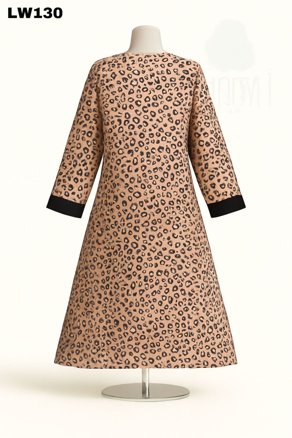 Sale! Leopard Print Zipper-Front Abaya