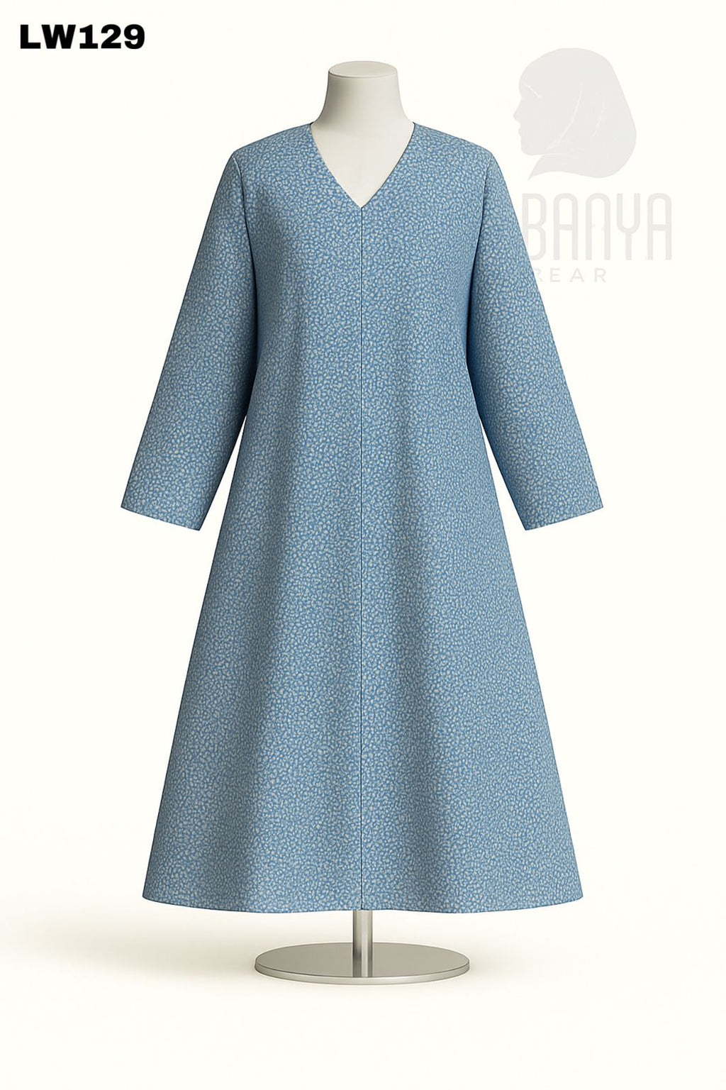 Light Blue Printed Abaya