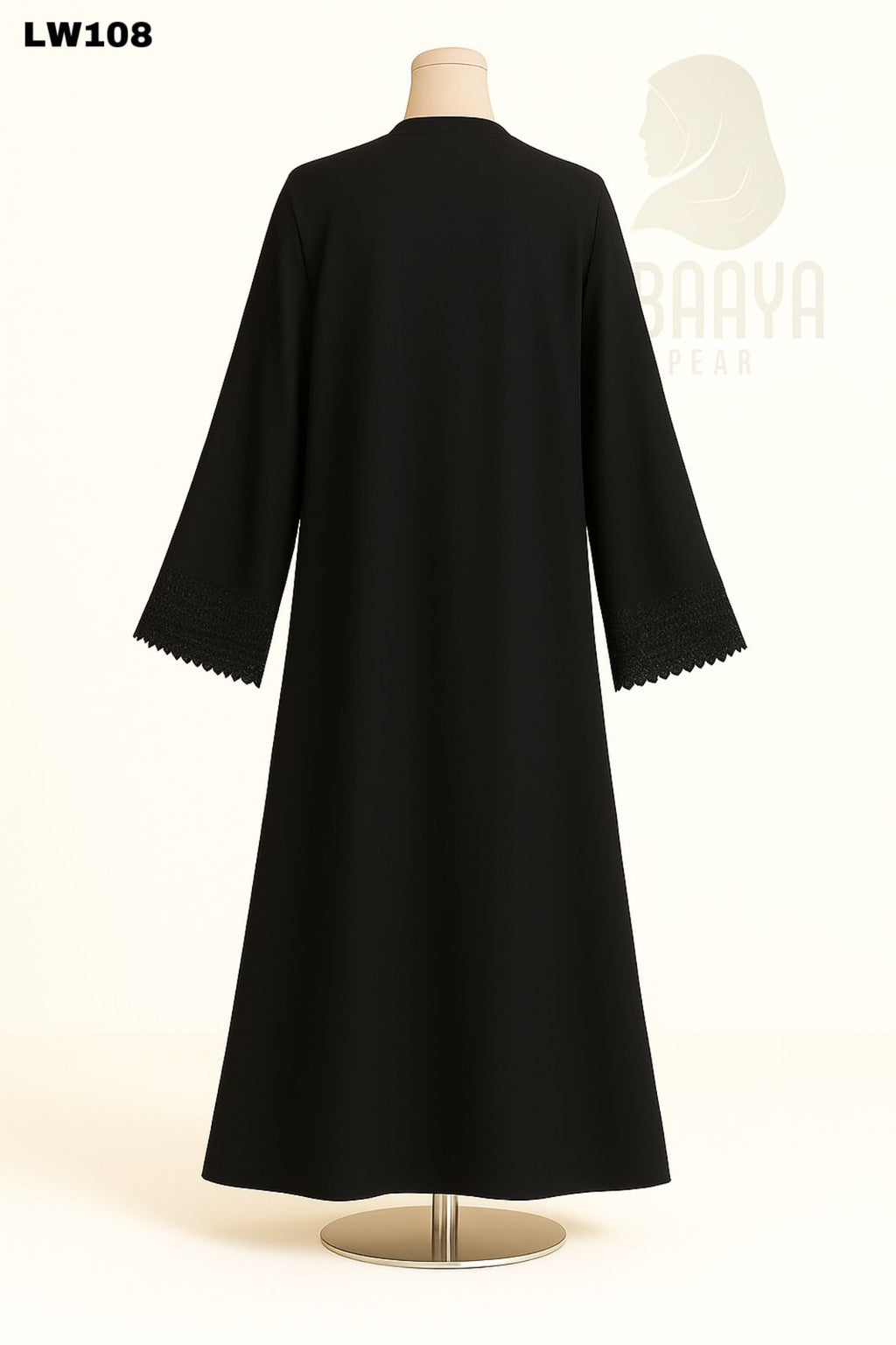 Midnight Grace Crystal-Trimmed Abaya