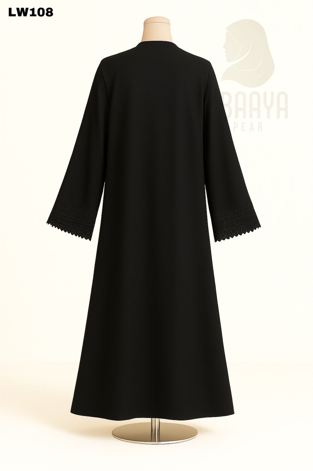 Midnight Grace Crystal-Trimmed Abaya