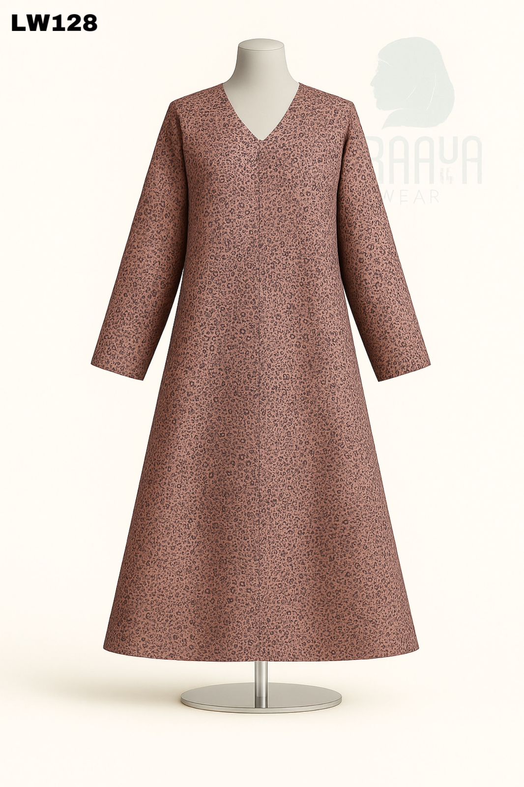Rosewood Print Modest Abaya