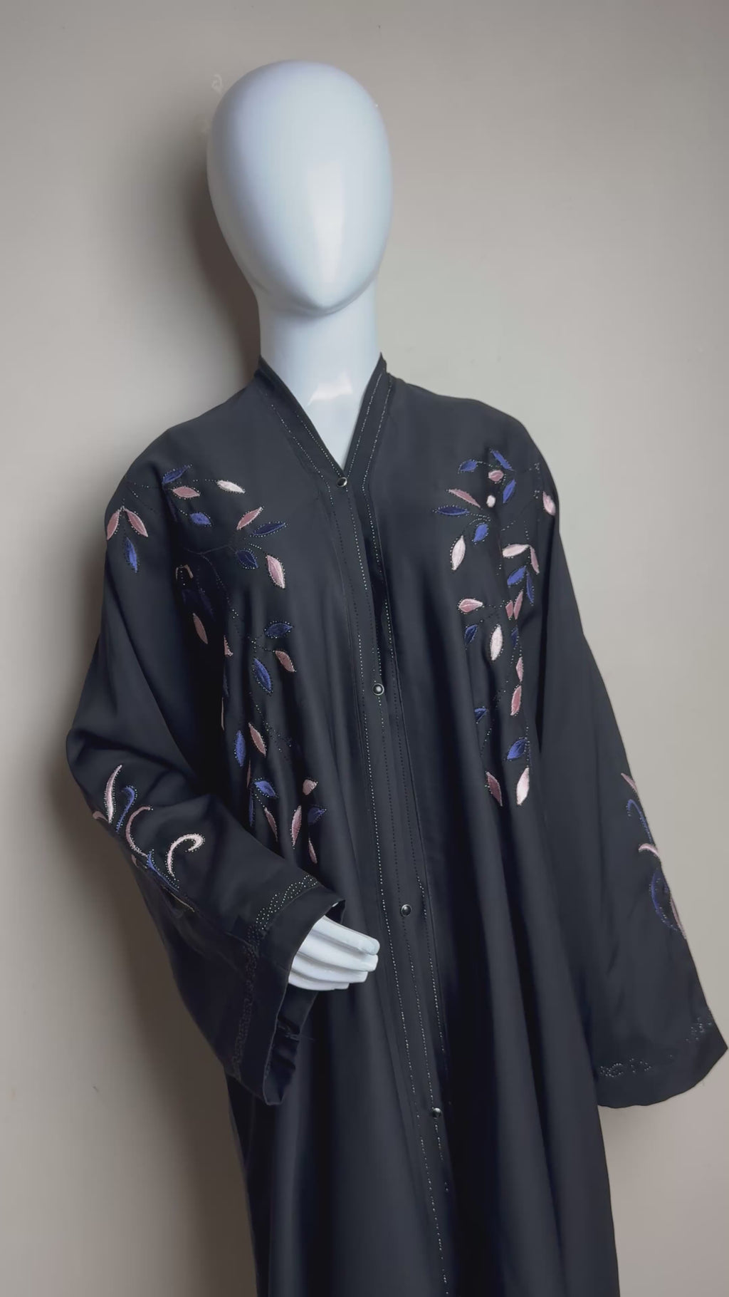 Midnight Floral Embroidered Abaya
