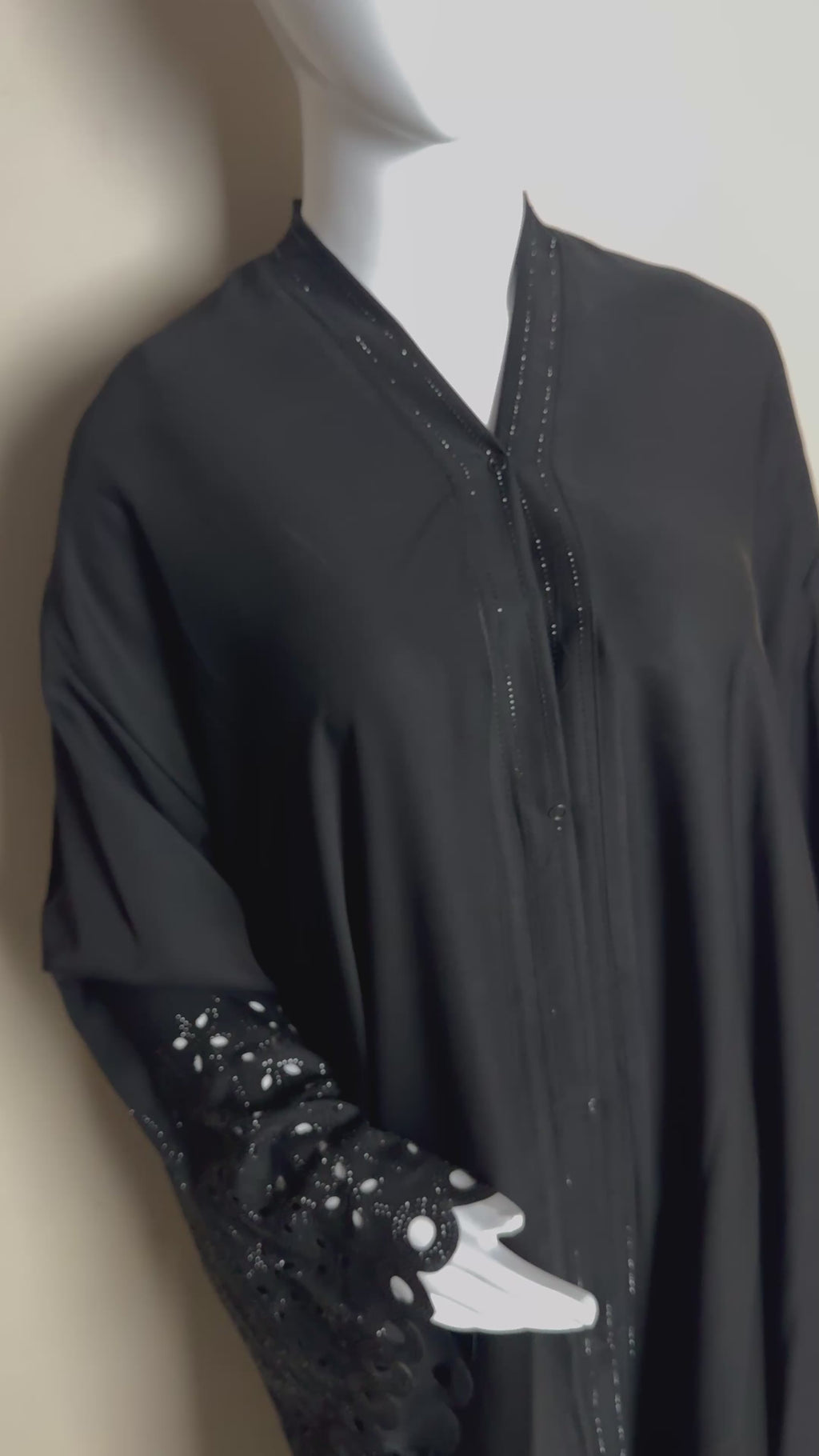 Exquisite Cut-Work & Bead-Embellished Abaya