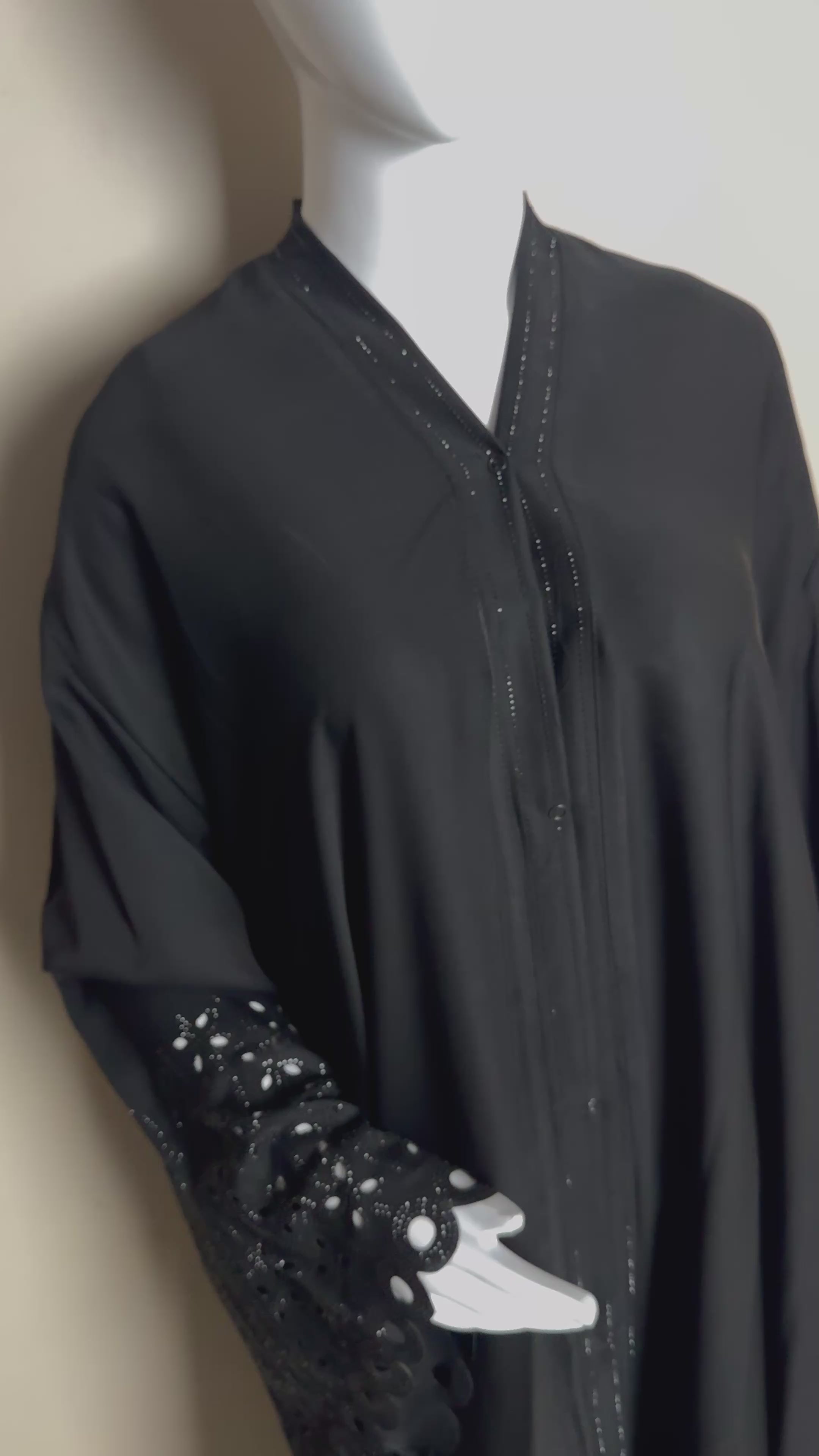 Exquisite Cut-Work & Bead-Embellished Abaya